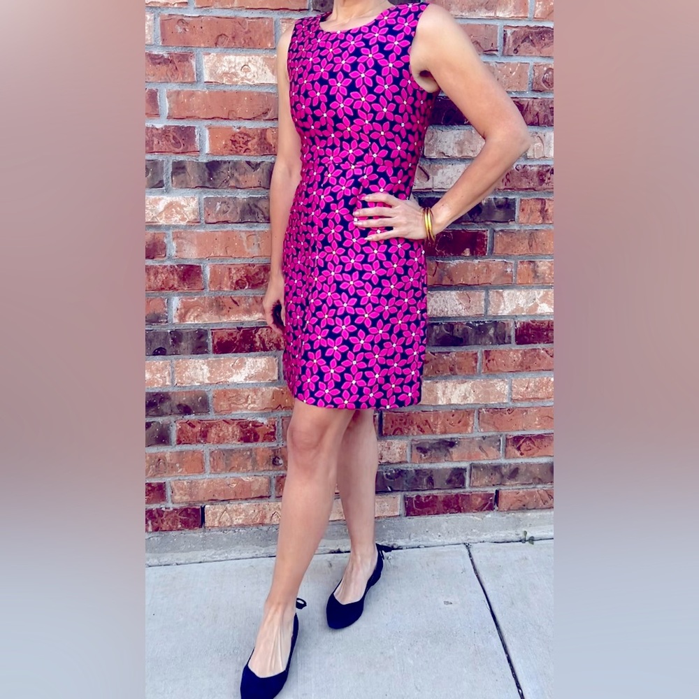 DIANE VON FURSTENBERG DVF, Shift Mini Dress, Floral, Size 4